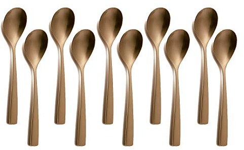 10er SET COMAS 6113 Mokkalöffel BARCELONA KUPFER Edelstahl 18/10 / PVD-Beschichtung/Kupfer-Finish