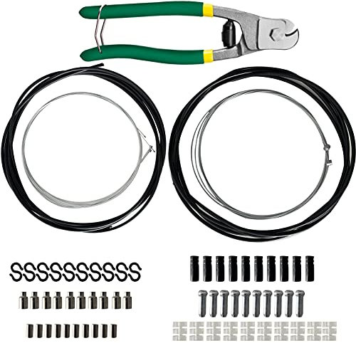 JCOLUSHI Bicycle Cable Cutter with Universal 1×3m Bike Brake Housing, 2×1.8m Brake Cable, 1×4m Shift Cable Housing, 2×2.2m Shift Cable and Replacement Kit for Mountain and Road Bicycle