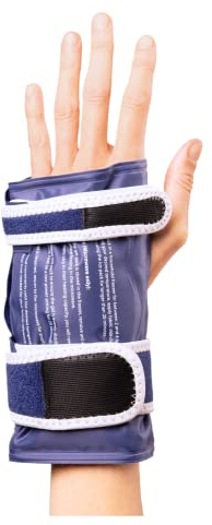 Magic Gel Wrist Ice Pack Wrap - Hot or Cold Hand Brace with Gel Pack - Wrist Band Heating or Cooling Compression for Right or Left Hand - Adjustable Straps - Blue