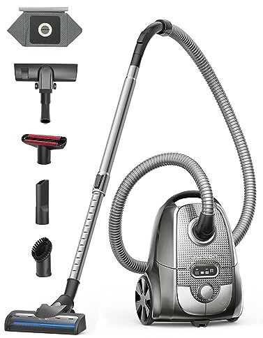 Aspiron Bagged Canister Vacuum Cleaner, Grey