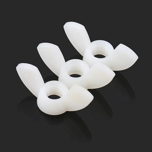 Sicherungsmuttern, 10/20 Stück, M3, M4, M5, M6, M8, M10, M12, Kunststoff-Flügelmutter, Kunststoff-Barrenmutter, Kunststoff-Butterfly-Typ-Kunststoffkappenmutter (Farbe: Weiß, Größe: M10, 10 Stück) (Co