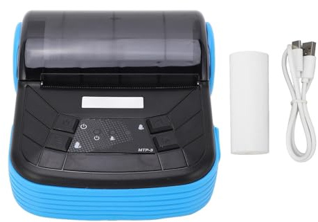 Eujgoov Tragbarer Bluetooth-Drucker, 80 Mm, Beleg, Ticket, Rechnung, POS-Drucker, Drucken mit Smartphone über Bluetooth, Kompatibel mit IOS Android