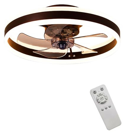 Ventilatore da soffitto Senza Pala da Incasso, Ventilatore da soffitto Senza Pala da 19,7 con Luce, variazione Continua della Temperatura del Colore e 6 velocità, Design Semplice per Cucina Camera