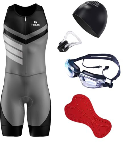 Herren Trisuit Triathlonanzug Einteiler mit leichtem Sitzpolster，Triathlon Anzug Herren, Trisuit Einteiler, Triathlonanzug, Triathlon Einteiler Trisuits,Herren Fahrrad-Skinsuit (TYP-7,L)