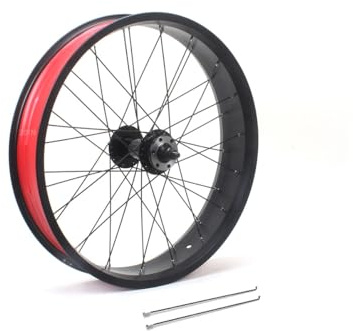 20” Fat Bikes Hjul 24/26x4.0'' Snöcykel Framhjul Aluminiumlegering Snabbkoppling 135 Mm Främre Nav 6 Bultar Skivbroms Framhjul 36x14G Ekrar(Schwarz,20IN)