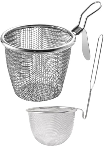 NAMOARLY Scolapasta in Acciaio Con Manico Rete Fina Per Cucina Domestica e Ristoranti Colino Per Pasta e Verdure Resistente Ad Alte Temperature