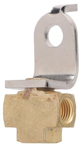 Soporte de montaje en T para línea de freno de 3 vías, 3/8 pulg., 24 roscas, conexiones abocinadas invertidas, tubo de 3/16 pulg.