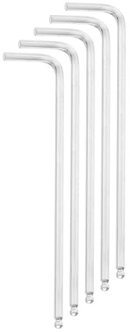 sourcing map 5pcs Ball End Hex Key Wrench 2.5mm CR-V Steel L-Shape Hexagon Metric Wrenches Repairing Tool for Home DIY Bike Motorcycle Repair