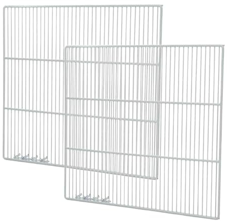Set of 2 Commercial Freezer and Refrigerator Replacement Shelves (24.25 x 23.25) - Adjustable Utility Steel Wire Metal Shelf - Commercial Refrigerator Shelf, White