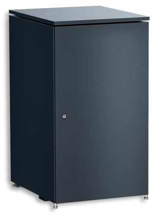 Metzler Mülltonnenbox 1er 240L in Anthrazit | Für 1 Tonne aus Aluminium rostfrei & abschließbar | Mülltonnenverkleidung außen mit Automatikdeckel & höhenverstellbare Füße | Müllbox für Garten
