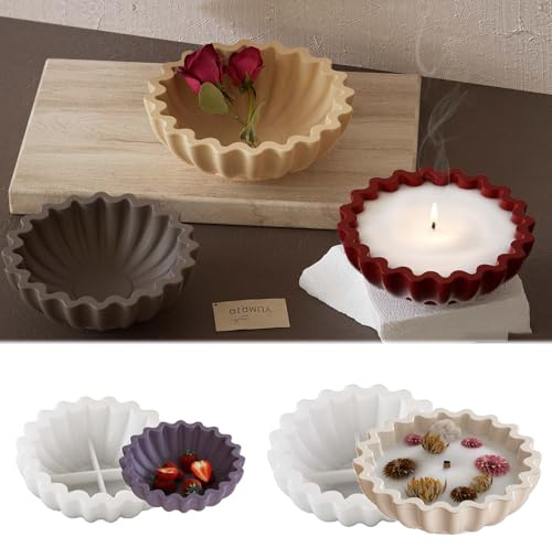 2 Stück Silikonform Schale WISIRENT, Epoxidharz Silikonform Schale Gießformen Silikon Tablett, Blumentablett Gips Gießen Formen, Vase Silikonformen Gießformen Gips Formen Schalen für Aufbewahrungs