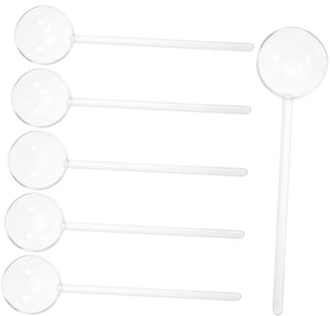 BESPORTBLE 6 pièces Cuillères Verre Transparent Résistantes Chaleur Longues Cuillères à Dessert Réutilisables pour Maison et Restaurant Poignée Confortable et Facile à Nettoyer