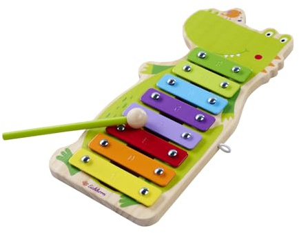 Eichhorn Xilofono Musicale - xilofono per Bambini con 8 Toni, Battente e Libro di Canzoni con 5 Canzoni, promuove Ritmo e udito, 28 x 13 cm, in Compensato, Betulla e Metallo, dai 2 Anni in su