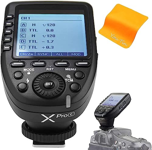 Godox Xpro-C Kamerablitz Abzug für Canon Wireless Remote 2,4 GHz 1/8000s HSS TTL-Konvertierung – Manuell, Großes Bildschirmdesign, Anpassbare Funktionen