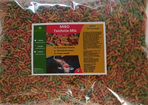 MIBO Teichsticks Mix 5000ml Teichfutter Sticks Teichpflege Futter Gartenteich