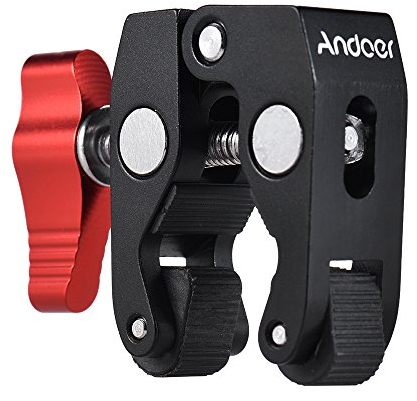 Andoer Super Clamp, Superclamp Stativ Klemme mit mit 1/4 und 3/8 Schraubenloch für DSLR Rig LCD Monitor Studio Licht Kamera Magic Arm