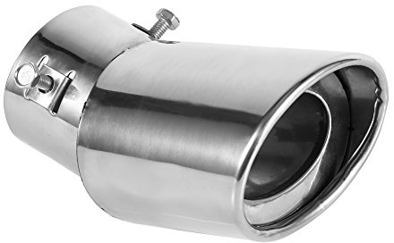 Qiilu Auspuffrohr Edelstahl Endrohr Auspuff Auspuffendrohr Gebogenes und rund Auspuffrohr 38 und 53mm Unifür Versal