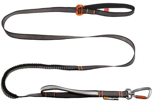Non-Stop Dogwear Touring Bungee justerbart koppel, svart - 23 mm