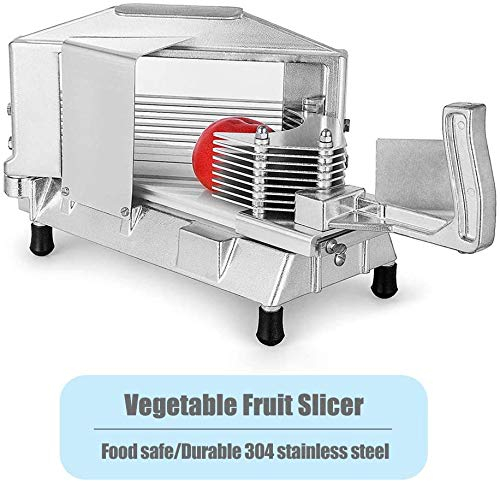 hzexun Trancheuse commerciale de fruits de légumes, trancheuse de tomates pour la cuisine, trancheuse de pommes de terre professionnelle Mandoline Veggie Oignon Citrons (6.4mm Tranches)