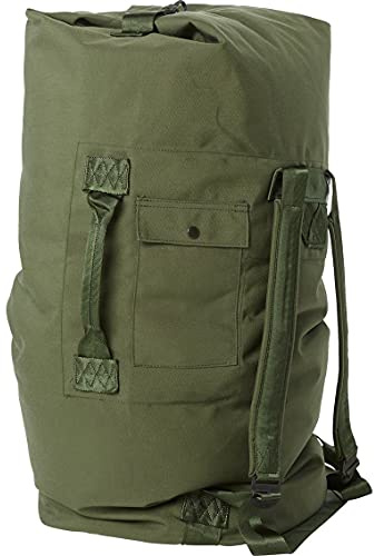 M MCGUIRE GEAR Tactical Military Style Duffle Bag, Cordura Nylon, 2 Carrying Straps, Backpack, Sea Bag, Bug Out Bag, MIL-SPEC, Made in USA (OD)