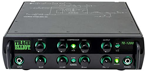 PEAVEY 03618570 Trace Elliot TE-1200 Bass Amplifier Head Portable Compact Amplifiers 1200-Watt RMS, 4 Band EQ PRO Amplification - TE1200