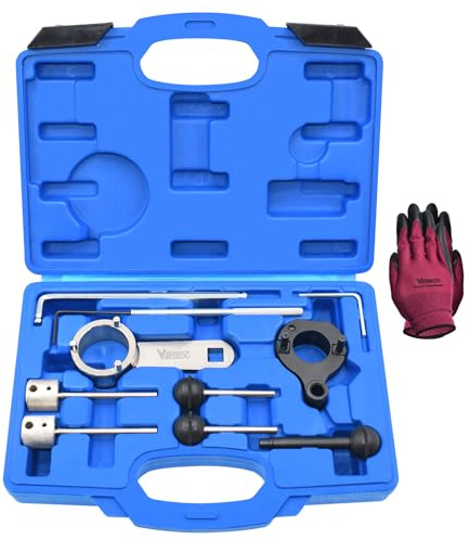 Yuesstloo Camshaft Timing Belt Tool Kit, Compatible with VW Audi Tiguan SEAT Skoda Passat Golf 1.6 2.0 TDI Diesel Engine, Replace T10264 T10265 T10060A 3359 T10051 T10490, with Carrying Case & Gloves