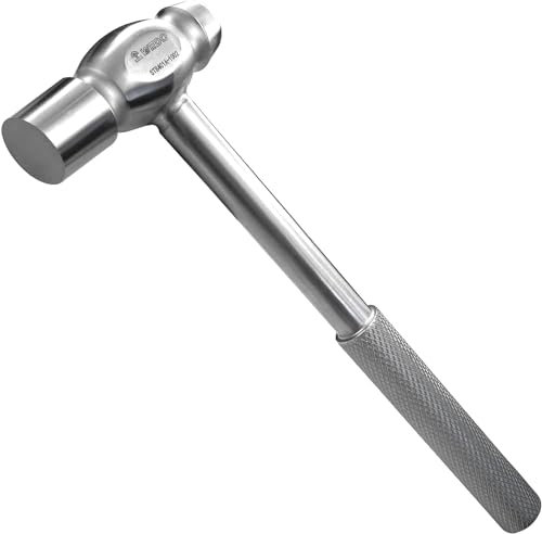 WEDO Martillo de bola de acero inoxidable, pequeño martillo redondo con mango de acero inoxidable, herramienta de hardware, martillo doméstico, anticorrosión, antioxidante, respetuoso con el medio