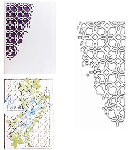 Lace Corner Frame Metal Die Cuts,Lace Flower Background Cutting Dies Cut Stencils for DIY Scrapbooking Photo Decorative Embossing Paper Dies for Scrapbooking Card Making