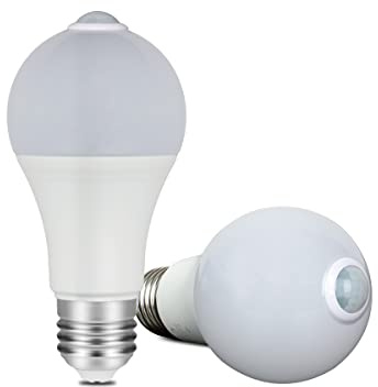 2 Pezzi Lampada Led E27 Con Sensore di Movimento, 12W 1160 Lumen, Forma Bulbo A60, D60X129mm (Bianco Freddo 6500K)