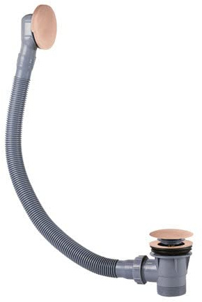 Tres 03453420OPM COMPL_GRIFERIA - Válvula de desagüe Click-Clack con Rebosadero para Bañera Oro Rosa Mate