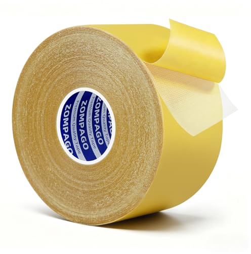 ZOMPAGO Doppelseitiges Klebeband 20m x 6cm, Extra Starkes Gewebeverstärktes Verlegeband, Wasserdichtes Teppichband, Rückstandslos entfernbar, Super Strong Montageband für Innen- & Außenbereich