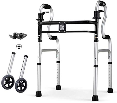 Andadores para personas mayores Andador, andador plegable de aluminio liviano Andador plegable con ruedas para personas mayores, adultos, andador con ruedas delanteras extra anchas, tamaño para