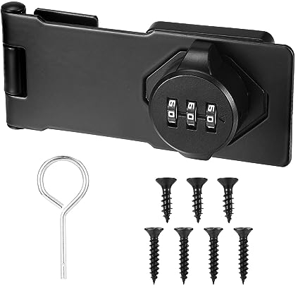 ACBungji Schrankschloss 3-Stelliges Zahlenschloss Vorhängeschloss Sicherheitsüberfalle Abschließbar 4.5 Zoll Hasp Passwort Türriegel Schloss für Tor Schränke Scheunentür Outdoor Garage Garten, 1 Stück