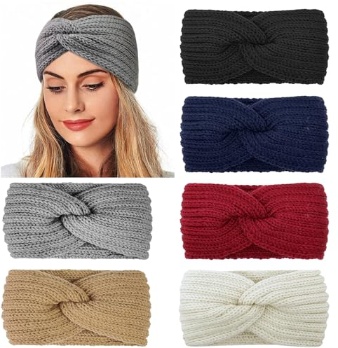 Kavya Winter Stirnband Damen Mädchen Haarband Ohrenwärmer Damen Gestrickte Haarreifen Damen Kinder Verdicken Haarbänder Elastische Yoga Skifahren Haarschmuck