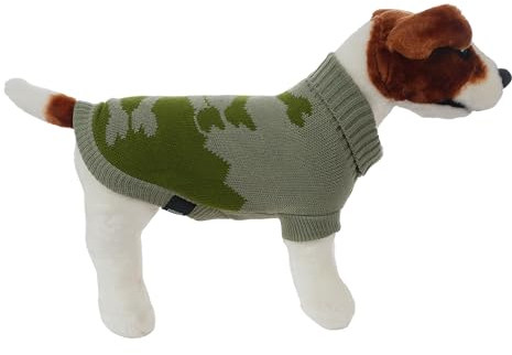 Warme Hundepullover für Kleine und Mittelgroße Hunde, Winterstrickpullover hält warm für Hunde - Stil B Grün/Hellgrün, S