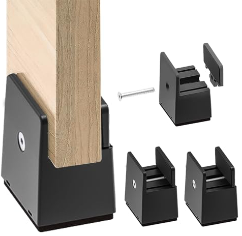 Ketilrub Set di 4 piedini regolabili per mobili,gambe per mobili,piedi letto,per Tavolo, Sedia, Divano,Larghezza Regolabile 1-5 CM, Portata 50 kg, Nero(5CM)