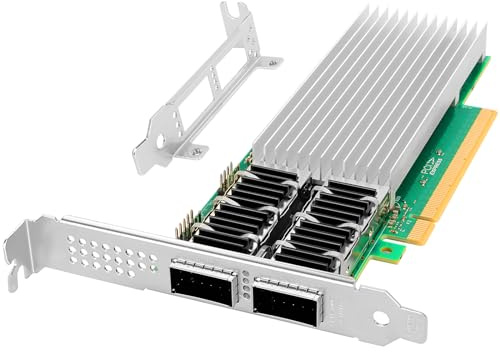 Vogzone 100Gb PCI-E NIC Network Card for Intel E810-CQDA2, 25GbE/50GbE/100GbE Dual QSFP28 Ports, with Intel E810 CAM2 Chip,100GbE PCI Express 4.0 X16 Ethernet Adapter Support RDMA iWARP/RoCEv2/UEFI