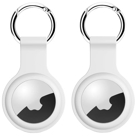Hülle für Apple AirTag Schlüsselanhänger - Anhänger AirTag 1 & 2 (2er Set) | 2 Stück Schlüsselanhänger mit Schutzhülle für Apple AirTag 1 & 2 - Silikon Anhänger Case - Wasserresistent