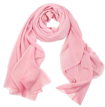 lifwimner Chiffon Schal Damen, Sommer Festliche Schal für Abendkleid, Stola Hijab 175x70 cm Leichte Schals und Tücher Chiffontücher für Braut Sommer Hochzeits (Rosa, 175x70 cm)