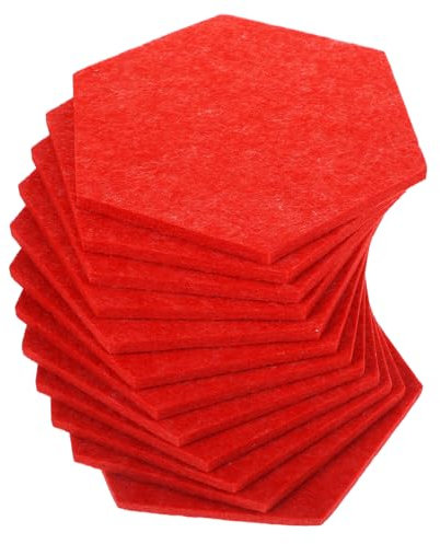 CAXUSD 12stücke Teiliges Hexagon Filzmatten Schallabsorbierende Mehrfarbige Pinnwand Filzplatten Für Memo Boards Wanddekoration Kindergarten Wohnzimmer Diy Basteln
