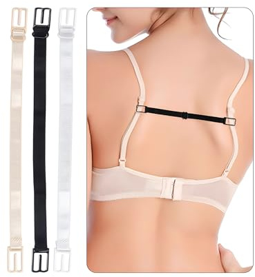 3 Stück BH Träger Halter Clip Damen Verstellbarer BH Clips für Den Rücken Rutschfester Elastischer BH Träger Clip für Frauen Laufen Klettern Training