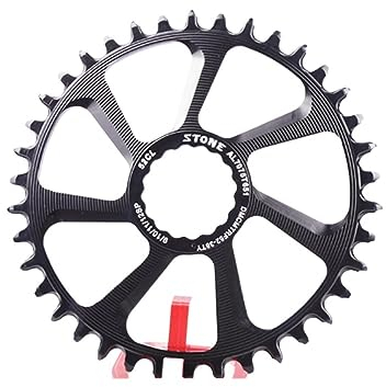 QAINKUN Kettenblatt Rundes Kettenblatt Cinch 30 Zähne 32 34 36 38 Zähne 3,5 mm versetztes Direktmontage-Kettenblatt KettenbläTter(Color:38t)