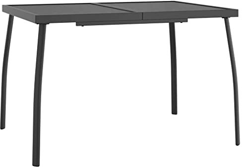 SDWEHO7 Gartentisch aus Metall Mesh-Design, Garten Esstisch Terrassentisch Balkontisch für Hinterhof, Hitze- und Wetterbeständig, Anthrazit 110x80x72 cm