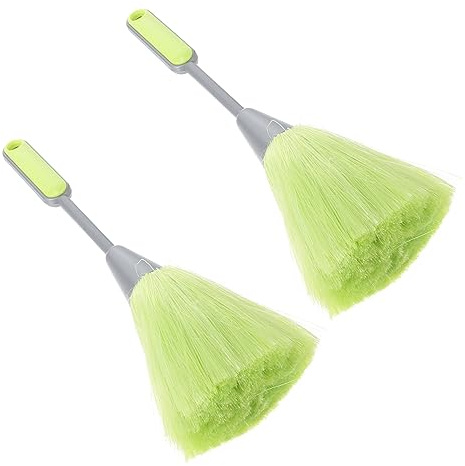 IWOWHERO 2piezas Cepillo para Limpieza De Teclado y Polvo Doméstico Kit De Fibra Premium y Mango Metálico para Ordenadores y Dispositivos Electrónicos Fácil De Usar Oficina y Hogar