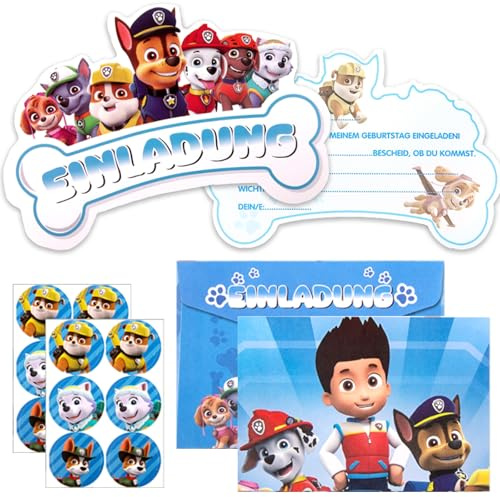 yumcute Einladungen,12 Einladungen Anime Einladungskarten Kindergeburtstag Blau Party Einladung Partyeinladung Set Cartoon Themed von Jungen und Mädchen