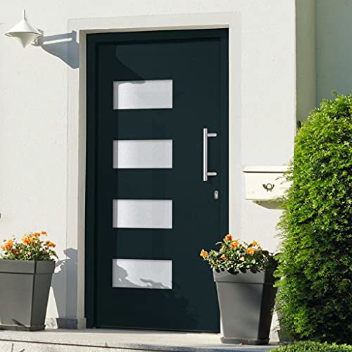 Willood Haustür Aluminium und PVC Anthrazit 110x210 cm Anthrazit Rechts