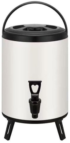KELUNIS Dispensador De Agua Aislado con Grifo, Dispensador De Agua Aislado De Acero Inoxidable 8-12l 304 Adecuado para Familias, Tiendas Y Fiestas,Beige,8L