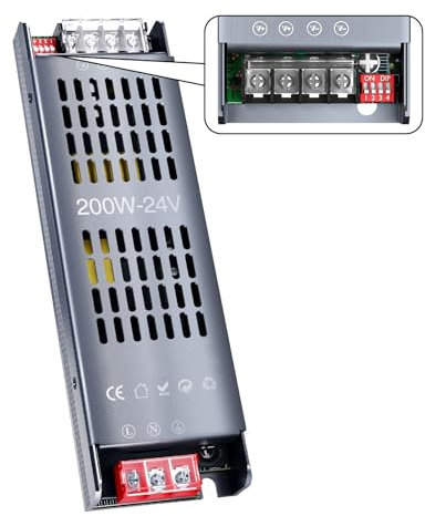 Kosoom LED Trafo 24V 200W 8.33A 1pcs Transformator AC 220V 230V auf 24V DC Netzteil Dimmbar Power Supply für LED Strip Netzteil 24V Konstantspannungs Power Supply für Beleuchtung
