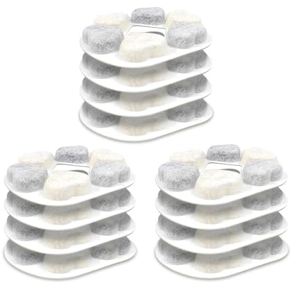 HOMJOY 8x Katzenbrunnen innovatives Austauschfilter-Set – Kompatibel mit PrettyPaw Modellen – Herz-Design – Sechs Filterpunkte mit hochdichter Aktivkohle