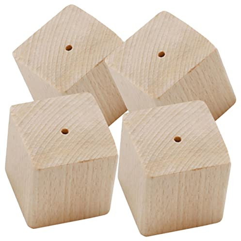 Alipis Wooden Baking Flower Nail Base Stand for Cake Decoration, 4pcs Single Hole Flower Nail Table Set, Practical Baking Tool for Kitchen Use